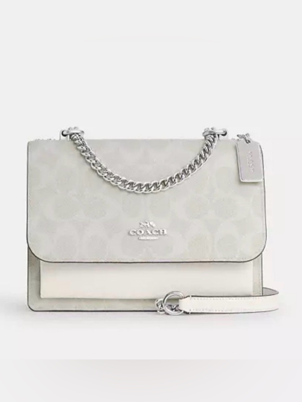 NWT Coach Klare crossbody In signature canvas SV/chalk/Glacier White 🤍